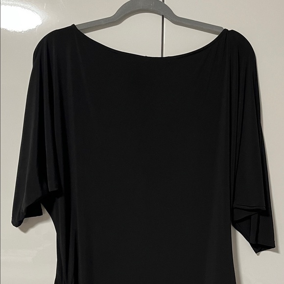 Natori NWOT Black Swim Coverup Dress Side Ruching Stretch, Size M - Picture 7 of 9